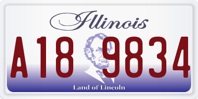 IL license plate A189834