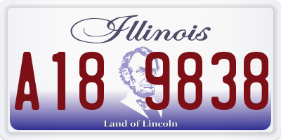 IL license plate A189838