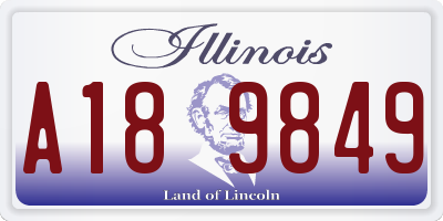 IL license plate A189849