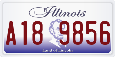 IL license plate A189856