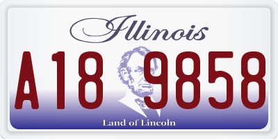 IL license plate A189858