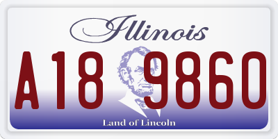 IL license plate A189860
