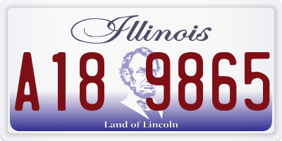IL license plate A189865