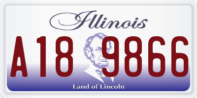 IL license plate A189866