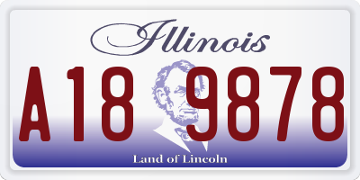 IL license plate A189878