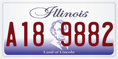 IL license plate A189882