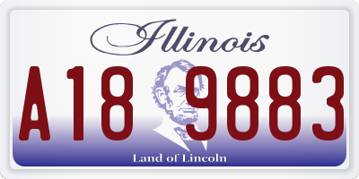 IL license plate A189883