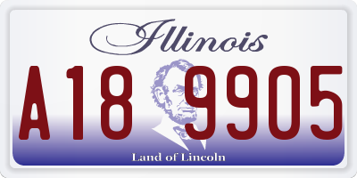 IL license plate A189905