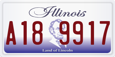 IL license plate A189917