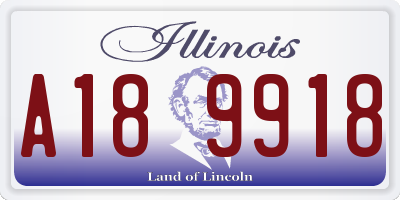 IL license plate A189918