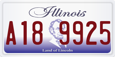 IL license plate A189925