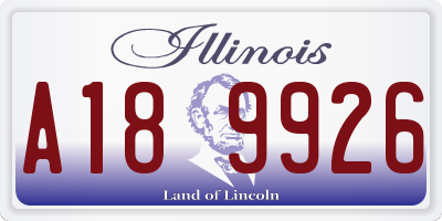IL license plate A189926
