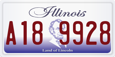 IL license plate A189928