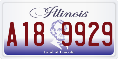 IL license plate A189929