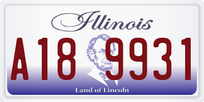 IL license plate A189931