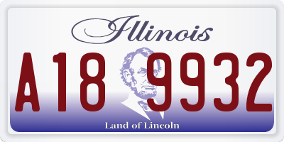 IL license plate A189932