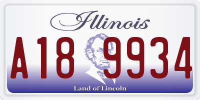 IL license plate A189934