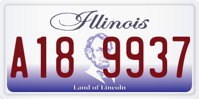 IL license plate A189937