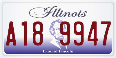 IL license plate A189947