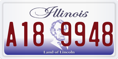 IL license plate A189948