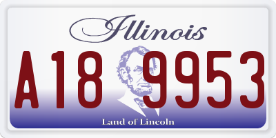IL license plate A189953