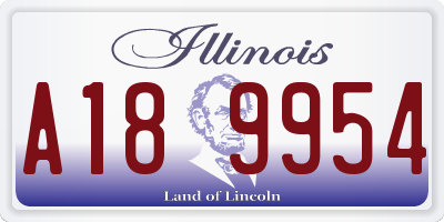 IL license plate A189954