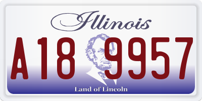 IL license plate A189957