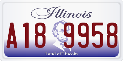 IL license plate A189958