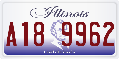 IL license plate A189962
