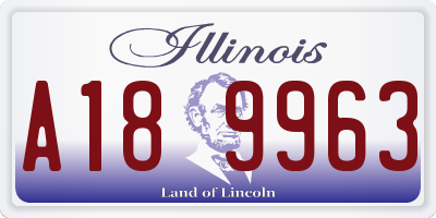 IL license plate A189963