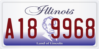 IL license plate A189968