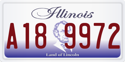 IL license plate A189972