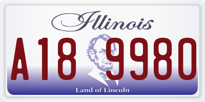 IL license plate A189980