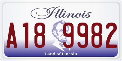 IL license plate A189982