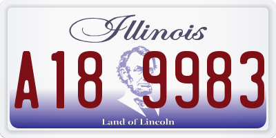 IL license plate A189983