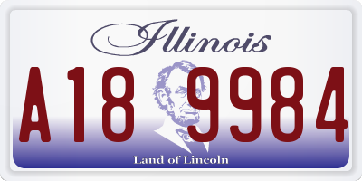 IL license plate A189984