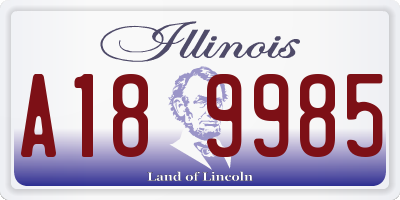 IL license plate A189985