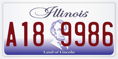 IL license plate A189986