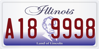 IL license plate A189998