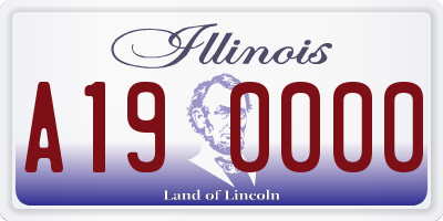 IL license plate A190000