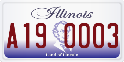 IL license plate A190003