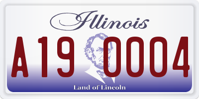 IL license plate A190004