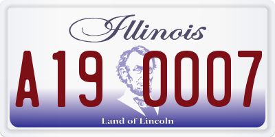 IL license plate A190007