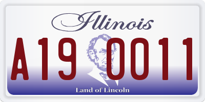 IL license plate A190011