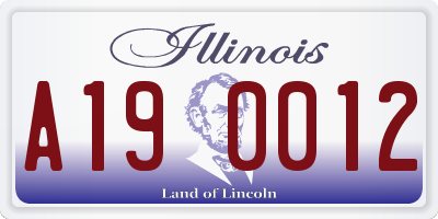 IL license plate A190012