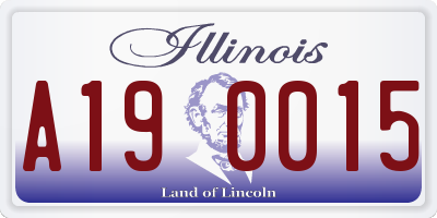 IL license plate A190015