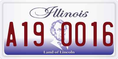 IL license plate A190016