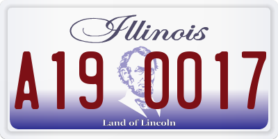 IL license plate A190017