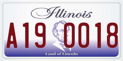IL license plate A190018