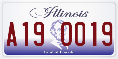 IL license plate A190019